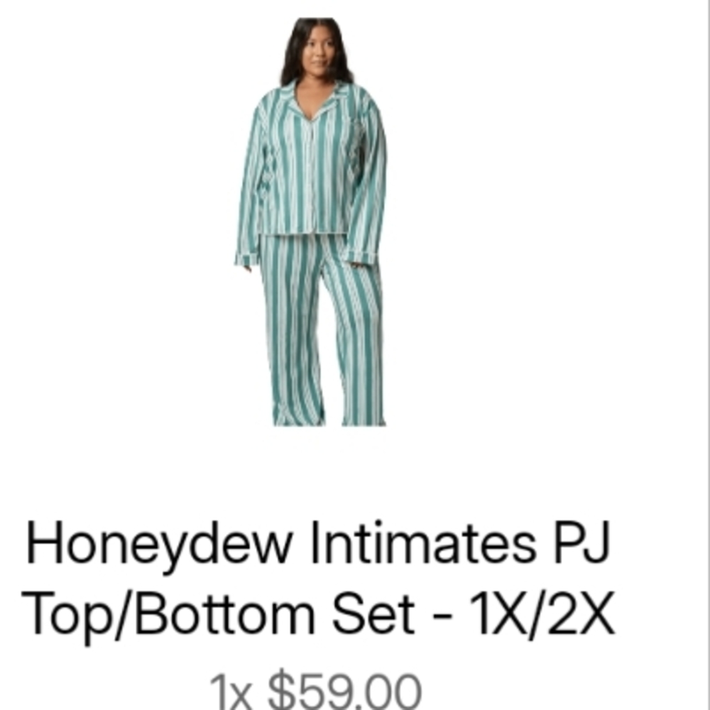 Honeydew Intimates Teal Striped Pajama Set